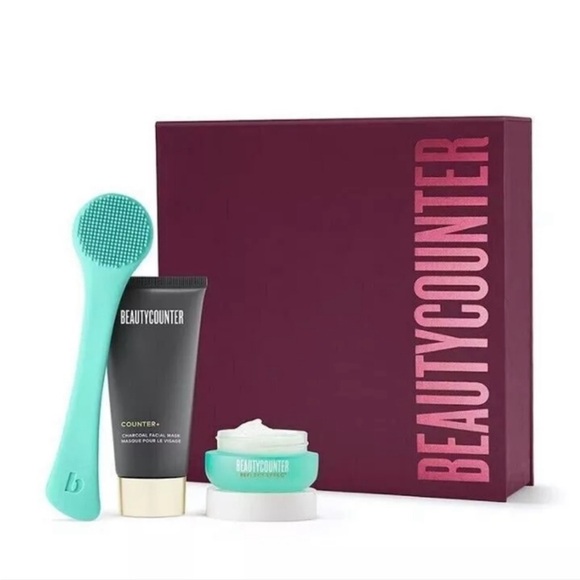 BeautyCounter Multi-Masker Set Charcoal Mask Reflect Effect AHA Mask & Tool